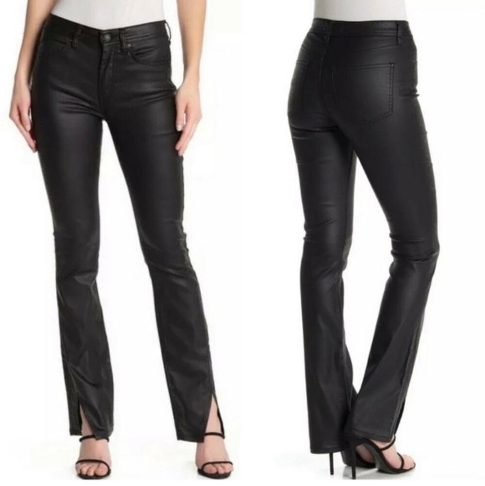 We The Free Spellbound Coated Bootcut Jeans Pants Sz 30 Black Stretch